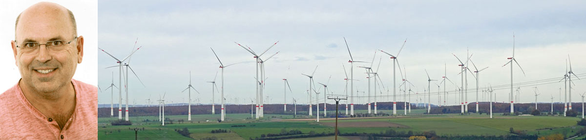 Windfarm mit Manne